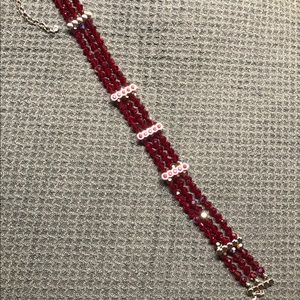 Red Swarovski choker necklace